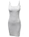 Awesome21 Basic Solid Spaghetti Strap Camisole Slip Dress White Size L