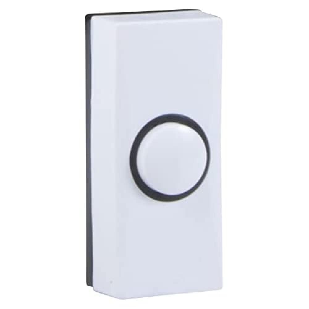 Byron 7910 Wired Bell Push, White, 2 Wire