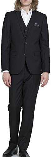 HARRY BROWN Men's Carter & Jones 3 Piece 2 Button Black Slim Fit Suit 34 to 50