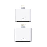 Lightning to 30-Pin Converter, 2 Pack 8 Pin to 30 Pin White Charging Adapter for iPhone 7, 7 Plus, 6S, 6S Plug, 5S, 5C, iPad