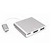 G1-Tech USB-C HUB, USB to HDMI Adapter, Type C USB 3.1 Hub USB-C to USB 3.0/HDMI/Type c Female Charging Adapter for The New MacBook Chromebook Pixel and Other Type-C Devices with Aluminum Case -Silver