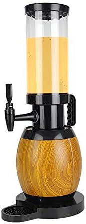 MSQL Beer Tower Drink Dispenser, with Tap and Freeze Tube, Colorful Lights, Battery Powered, for Countertop Party, Bar,1.5L