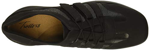 TROTTERS WOMEN’S JOY SNEAKER, BLACK PATENT SUEDE, 8.5 W US