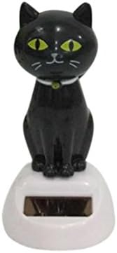 GTIA Solar Power Dancing Cute Cat Desk Car Toy Ornament Dashboards Desk Window Decor (B)
