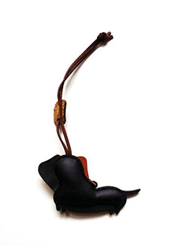 image for 3XU Dachshund Leather Charm, Custom Leather Tag, Dog Luggage Tag, Cute