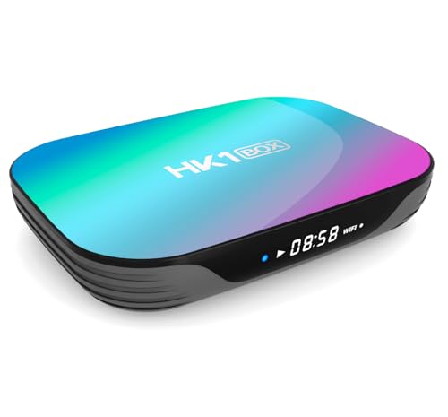 Android 9.0 HK1 Box 4GB RAM 64GB ROM, Dual-WiFi 2.4GHz/5GHz BT Amlogic S905X3 Quad Core 64 Bits 3D/8K Full HD/H.265/USB3.0