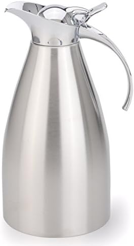 AceChef 68 Oz Coffee Carafe Stainless Steel Thermal Carafe,Double Walled Vacuum insulated Carafe,Thermos Beverage Server,Coffee Flask - Silver