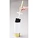 mDesign Decorative Compact Freestanding Plastic Toilet Bowl Brush and Holder for Bathroom Storage and Organization - Metal Handle/Base - Space Saving, Sturdy, Deep Cleaning - White/Gold Brass