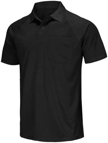 MOHEEN Men's Pocket Polo Shirts Short Sleeve Moisture Wicking