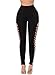 Astylish Womens Crisscross Cutout Sides High Waist Sports Leggings Workout Yoga Pants Black X-Large