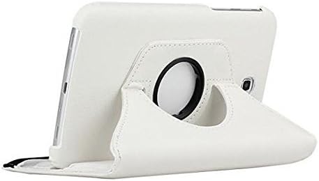Deepfox 360 Rotating Smart Cover for Samsung Galaxy Tab 3 7.0 P3200 P3210 T210 Leather 7 Inch Tablet Stand Folding White