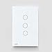 LIVOLO Touch Light Switch with LED Indicator with White Tempered Glass Panel US Standard Wall Light Switch 3 Gang 1 Way(Single-Pole) Suitable for 1 Gang Wall Box,with Livolo Logo