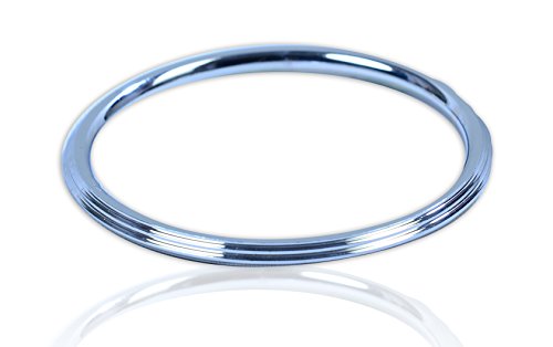 M VIR Sikh/Punjabi FLAT Kada/Kara Stainless Steel Bracelet for Men/Women Comes with FREE Pouch 7.4 CM