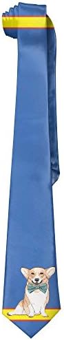 Cute Bow-tie Corgi Dog Mens Polyester Silk Wide Ties/Necktie/Necktie Ties