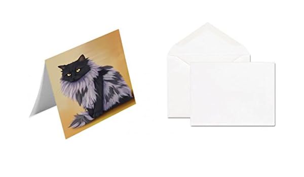 Amazon Com Black Smoke Norwegian Forest Cat Note Card 20