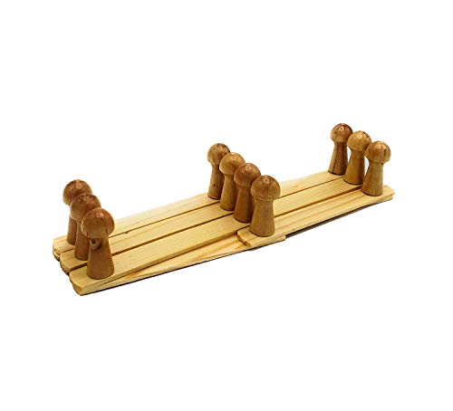 JVLM HOME Expandable Wooden Hanger Accordion Style Wood Wall 2" Pegs Coat Hat Mug Rack (1 Rack)