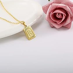 Glimmerst Initial Pendant Necklace Stainless Steel