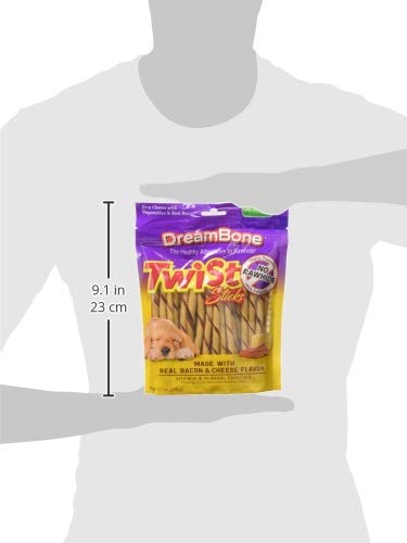 DREAMBONE TWIST STICKS, MADE WITH REAL BACON AND CHEESE FLAVOR, RAWHIDE-FREE CHEWS FOR DOGS, 50 COUNT