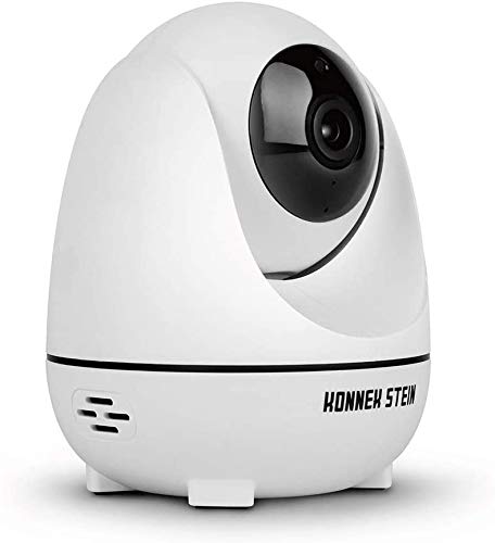 Konnek Stein Smart Security Camera WiFi Home Security 360 Degree Monitoring HD1080P Motion Detection IR Night Vision Two-Way Audio Works with Google & Alexa Assistant White