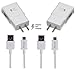 Galaxy S7 S7 Edge S6 S6 Edge LG G2 G3 G4 for Adaptive Fast Charger Micro USB 2.0 Cable Kit {Wall Charger + 5FT Cable} Fast Charging for up to 50% [Necano] (White 2 Packs)