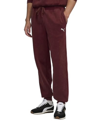 PUMA Herren Elevated Relaxed Wash Sweatpants FL Strickhose, Rubinschimmer, XL EU