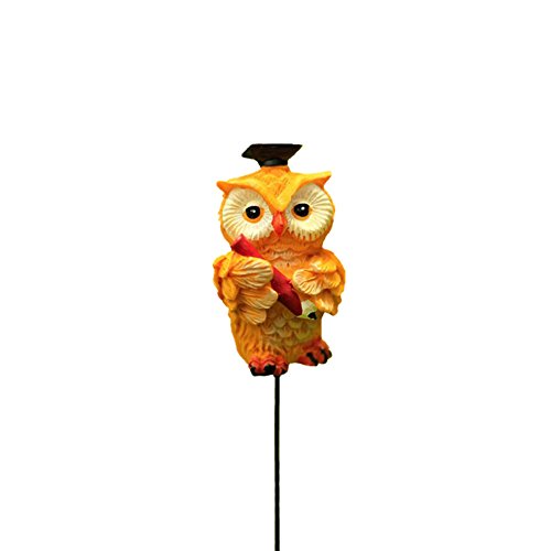 MUAMAX Dr Owl Stakes Outdoor Yard Planter Flower Pot Bed Fairy Garden Home Decor Micro Landscape Ornaments Succulent Cactus Decorations Gardening Kids Gifts