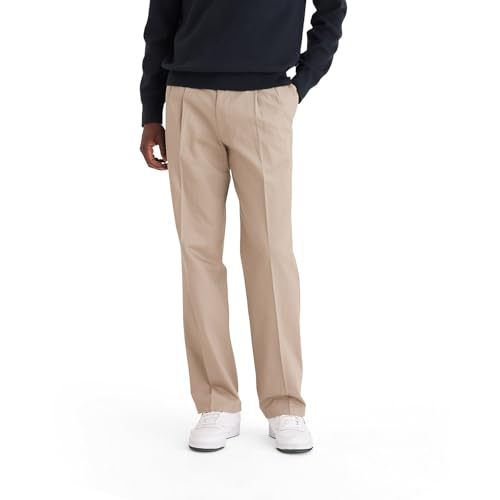 Dockers Men's Relaxed Fit Signature Khaki Lux Cotton Stretch Pants - Pleated, T…