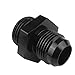 8AN Flare to 10AN O Ring Boss ORB Male Fuel Pump Rail Adapter Aluminum AN Flare Twin Hose Fitting Black