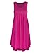 KILIG Women Summer Casual Dress Loose Pleated Sleeveless Swing Beach Sundress Cover up with Pockets Rose