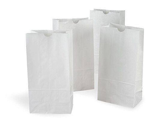 The Bakers Pantry Pack of 500 White Kraft Paper Bags *Great for Crafts, Lunch Bags, Party Bags, Envelopes and MUCH MORE* Variety of Sizes Available (5.25" x 3.25" x 10.75", Fits 5 lb
