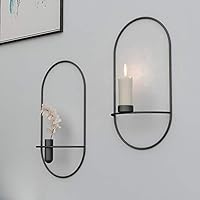 WAQIA HOUSE Set of 2 Geometic Wall Candle Sconces Flower Pot, 3D Hanging Tea Light Sconces Candleholders Wall Decorations for Living Room, Bedroom, Dinning Room