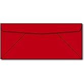 Red #10 Envelopes - 50 Envelopes - 9.5" x 4.125" - Standard Flap