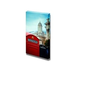 Canvas Prints Wall Art - Red Telephone Box in Street with Historical Architecture in London. - 12" x 18"