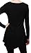 [DRSKIN] Women Handkerchief Hem Long Sleeve Tunic Top (L, Black)