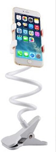 SHINEMU Universal Flexible Long Arm Lazy Mobile Phone Stand Holder, Stents Flexible Bed Desk Table Clip Bracket Cradle for iphone Smasung HTC LG Sony etc. all Smartphones Wide Less Than 90mm.(White)