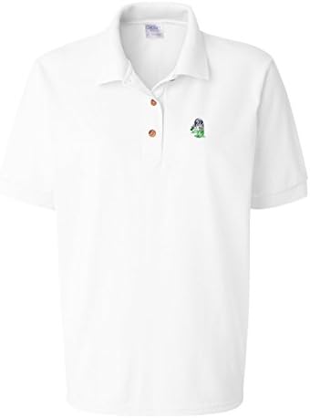 Animal Penguin Embroidery Polo Shirt Golf Shirt - White, Small