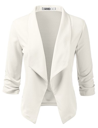 white open front blazer