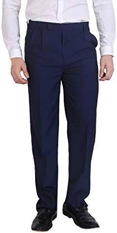 Particle Trousers for Mens Formal - Regular Fit with Pleats Formal Pants (Sizes 32 – 46) Lycra Thin Grasim Fabric