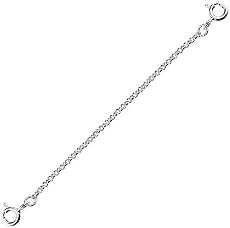 3 Inches 925 Sterling Silver 1mm Very thin Bracelet Necklace Extender Safety Chain size