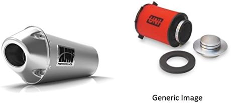 UNI Foam Air Filter &amp; HMF Brushed Performance-Series Slip On Exhaust Euro-Polished for Yamaha YFZ 450 2004-2010