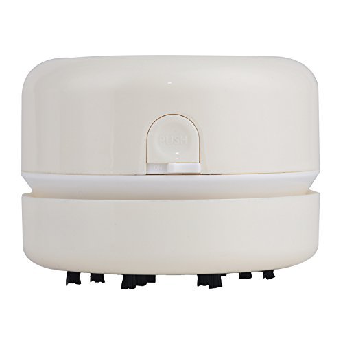Peerylee Mini Desktop Vacuum Cleaner - Portable Handheld Corner Desk Table Keyboard Computer Laptop Dust Crumb Vac Sweeper Hoover Duster Catcher Collector Remover Buster Cleaning Assistance (White) - Thumbnail 2