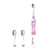 SEAGO Kids Electric Sonic Toothbrush with Timer, Children Battery-Powered Tooth Brush with Colorful LED Light for Boy and Girl, 2 Extra Replaceable Heads (Pink)