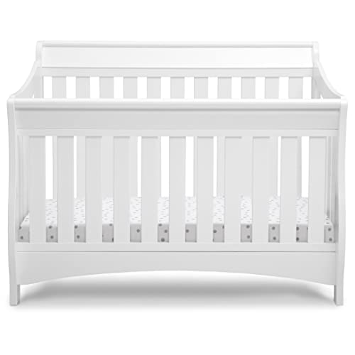 Delta Children Bentley S Series 4in1 Convertible Baby Crib, White