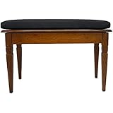 RSH DÃ©cor One~ Elegant Functional Performance Velvet Piano Bench Cushion/Seat/Chair Pad ~ Choose Color (Ebony Black)