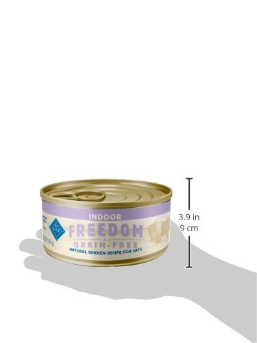 BLUE BUFFALO FREEDOM GRAIN-FREE ADULT WET CAT FOOD, COMPLETE & BALANCED NUTRITION FOR INDOOR CATS, MADE WITH NATURAL INGREDIENTS, CHICKEN RECIPE, 5.5-OZ. CANS (24 COUNT)