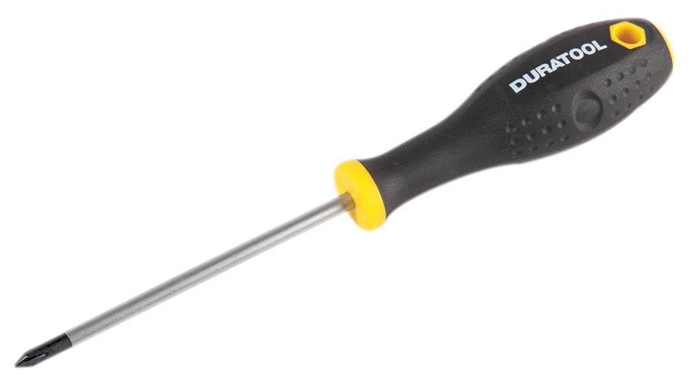 DURATOOL D03436 PH1 x 100mm Phillips Screwdriver, Black