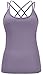 RUNNING GIRL Yoga Tank Tops for Women Built in Shelf Bra B/C Cups Strappy Back Activewear Workout Compression Tops(BX2288 Purple.L)thumb 1