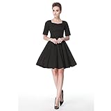 Heroecol® 50s 60s Hepburn Short Sleeve Style Vintage Retro Swing Rockailly Dresses