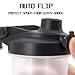 HOOPLE Shaker Bottle Protein Powder Shake Blender Gym Smoothie Cup, BPA Free, Auto-Flip Leak-Proof Lid, Handle with Ball Included - 24 Ounce