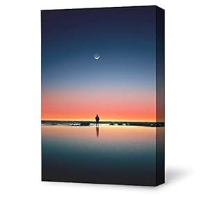 Canvas Wall Art Bright Moon Shining Forests Painting Artwork for Home Prints Framed - 12x18 inches